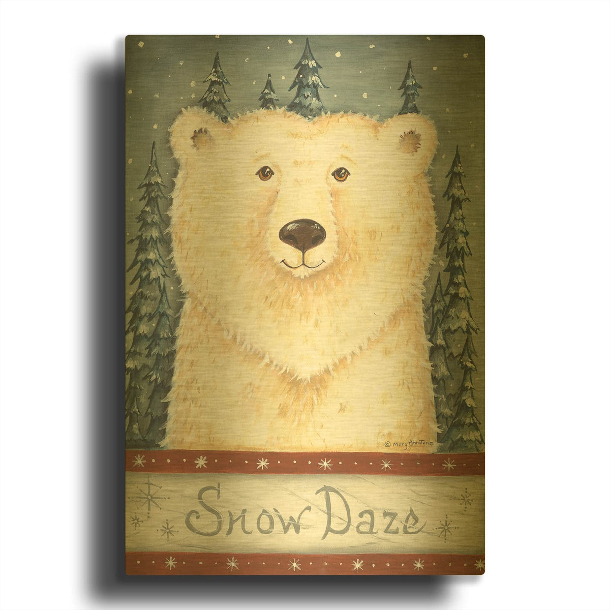 'Snow Daze' By Mary Ann June Gold Metal Wall Art