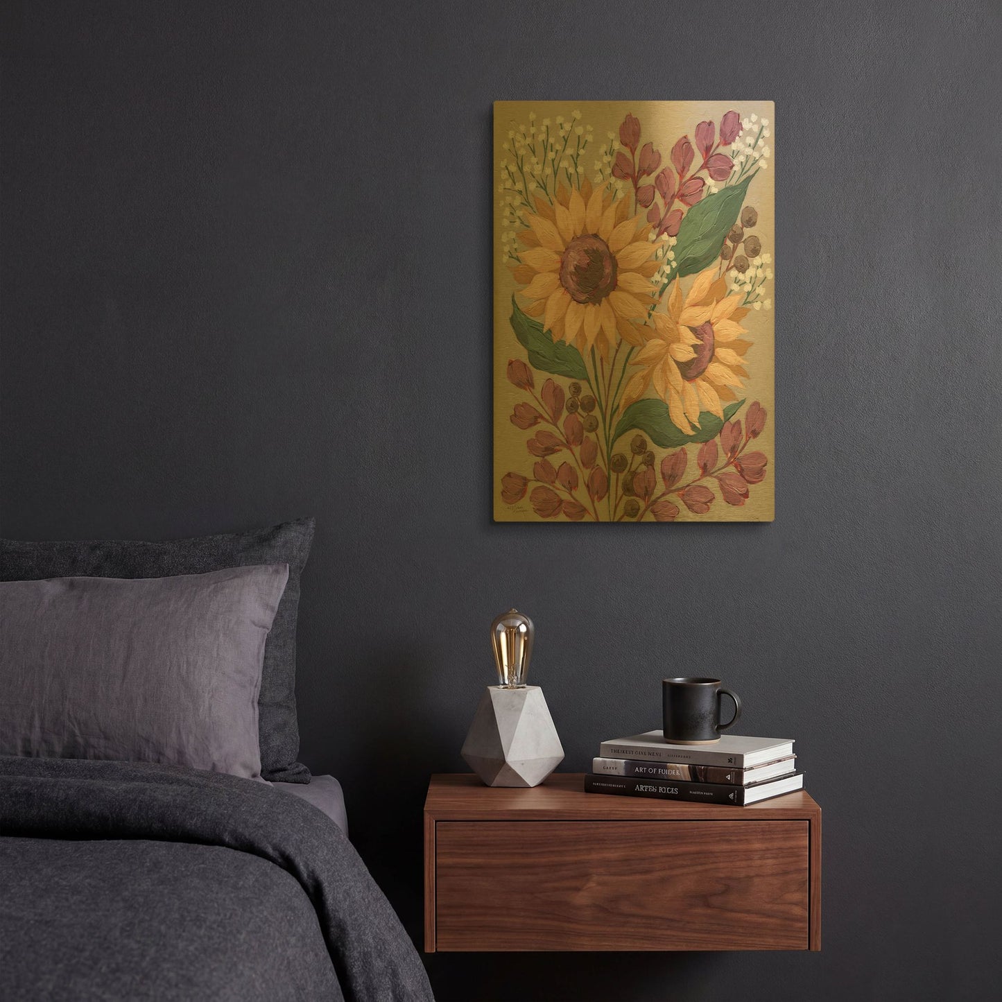 'Sunny Faces' By Michele Norman Gold Metal Wall Art