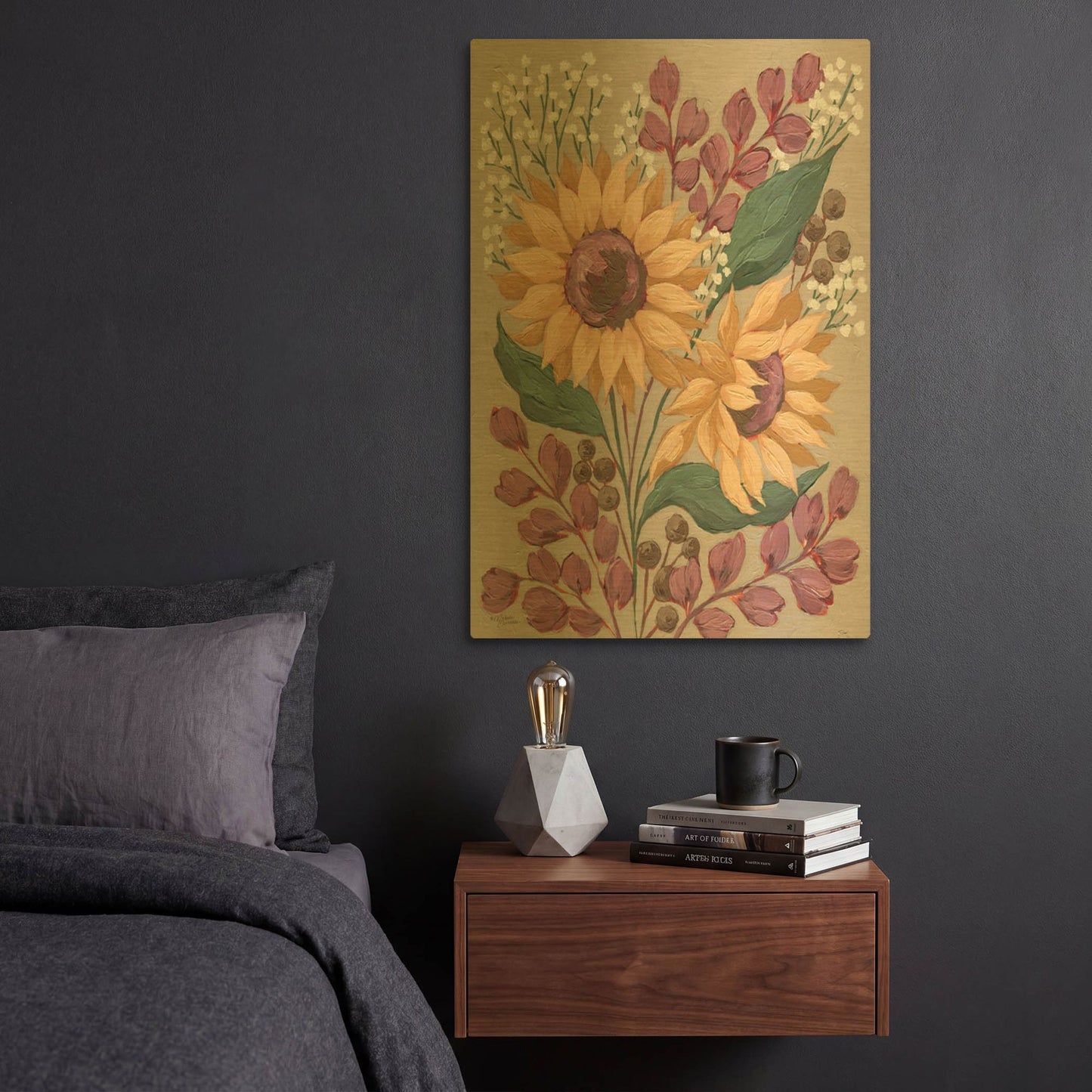 'Sunny Faces' By Michele Norman Gold Metal Wall Art