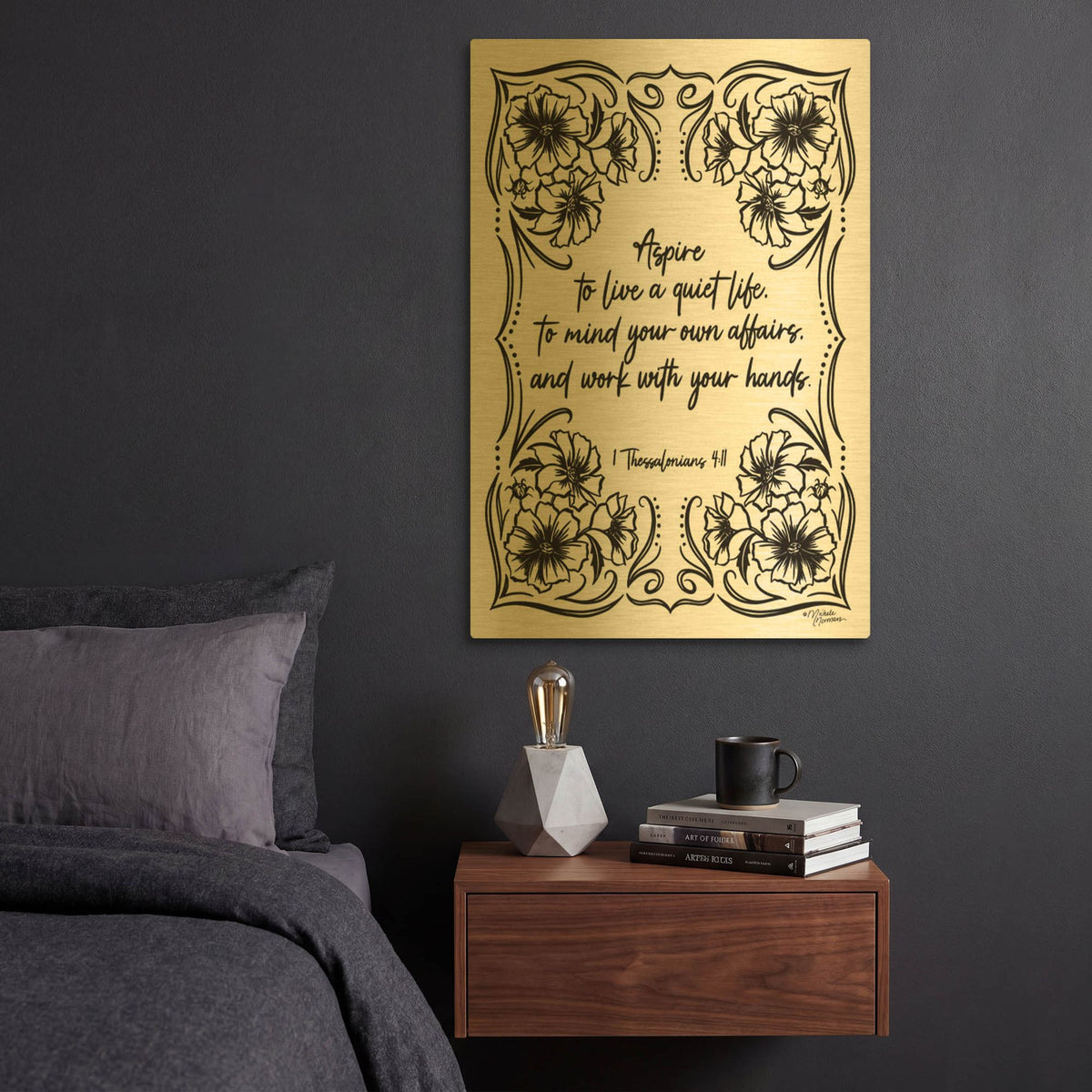 'A Quiet Life' By Michele Norman Gold Metal Wall Art