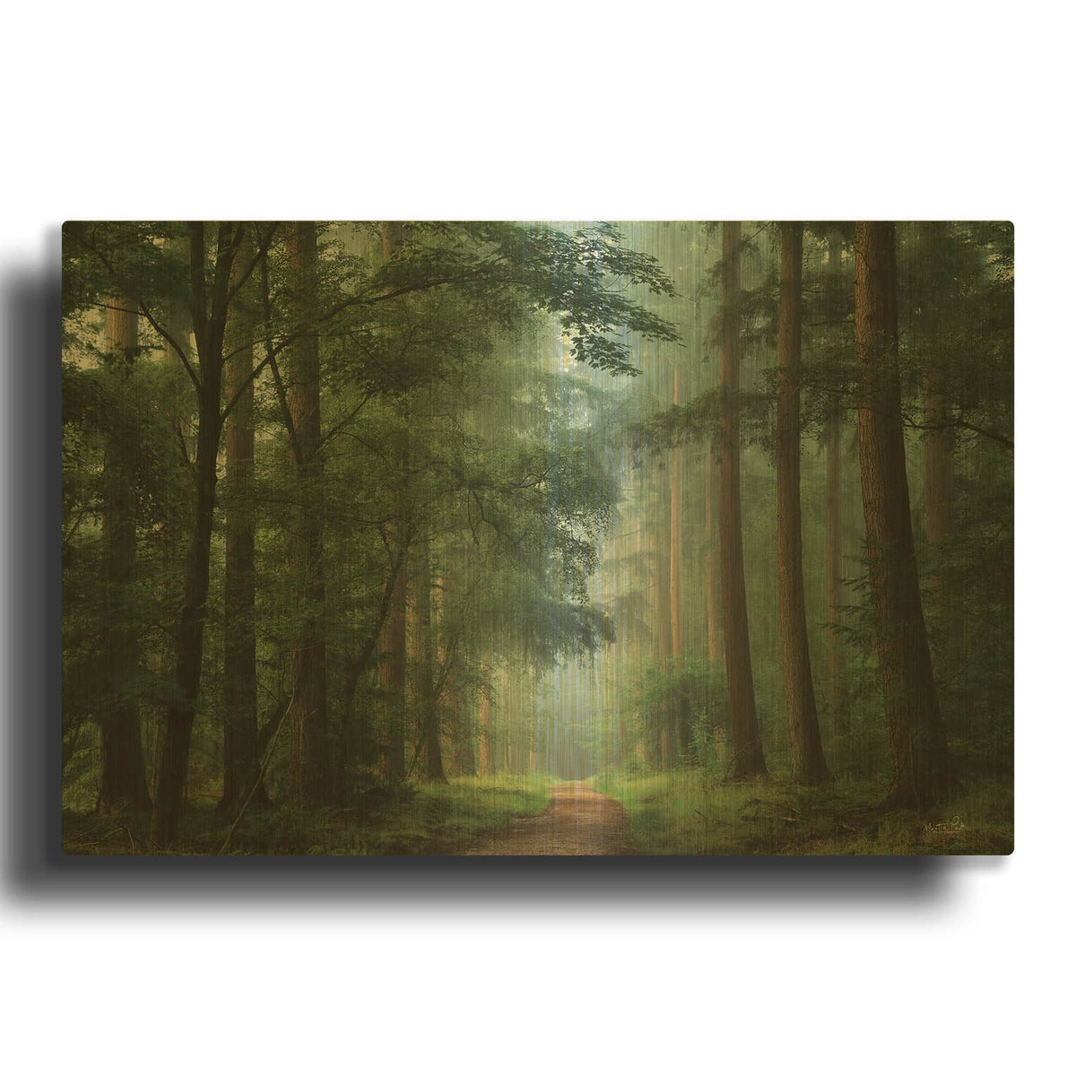 'Moody Green' By Martin Podt Gold Metal Wall Art