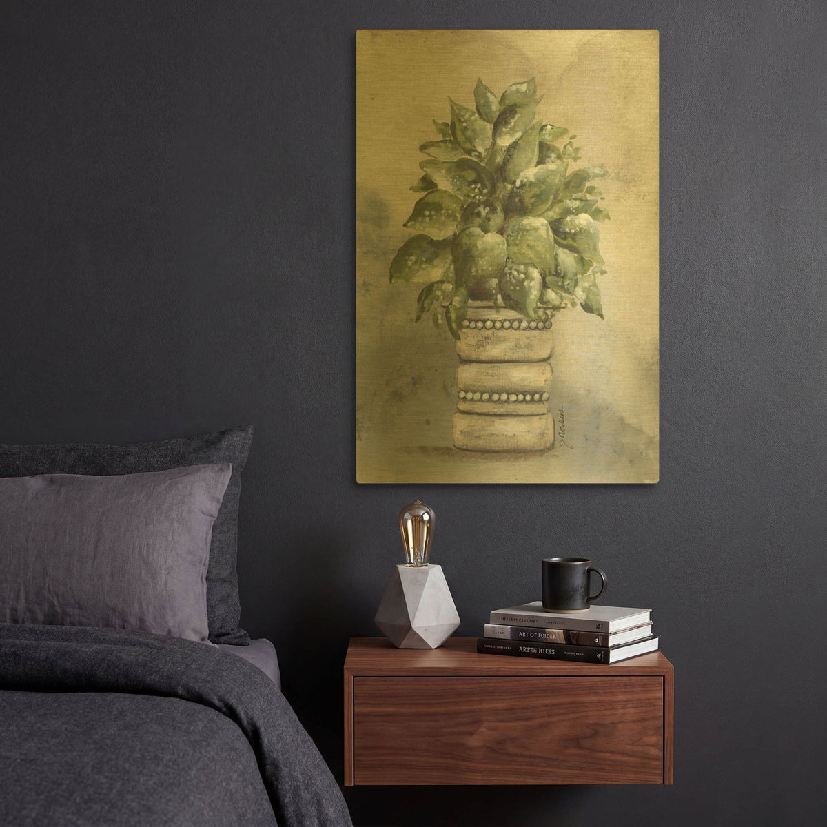 'Pathos in Pottery' By Julie Norkus Gold Metal Wall Art