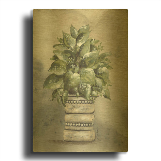 'Pathos in Pottery' By Julie Norkus Gold Metal Wall Art