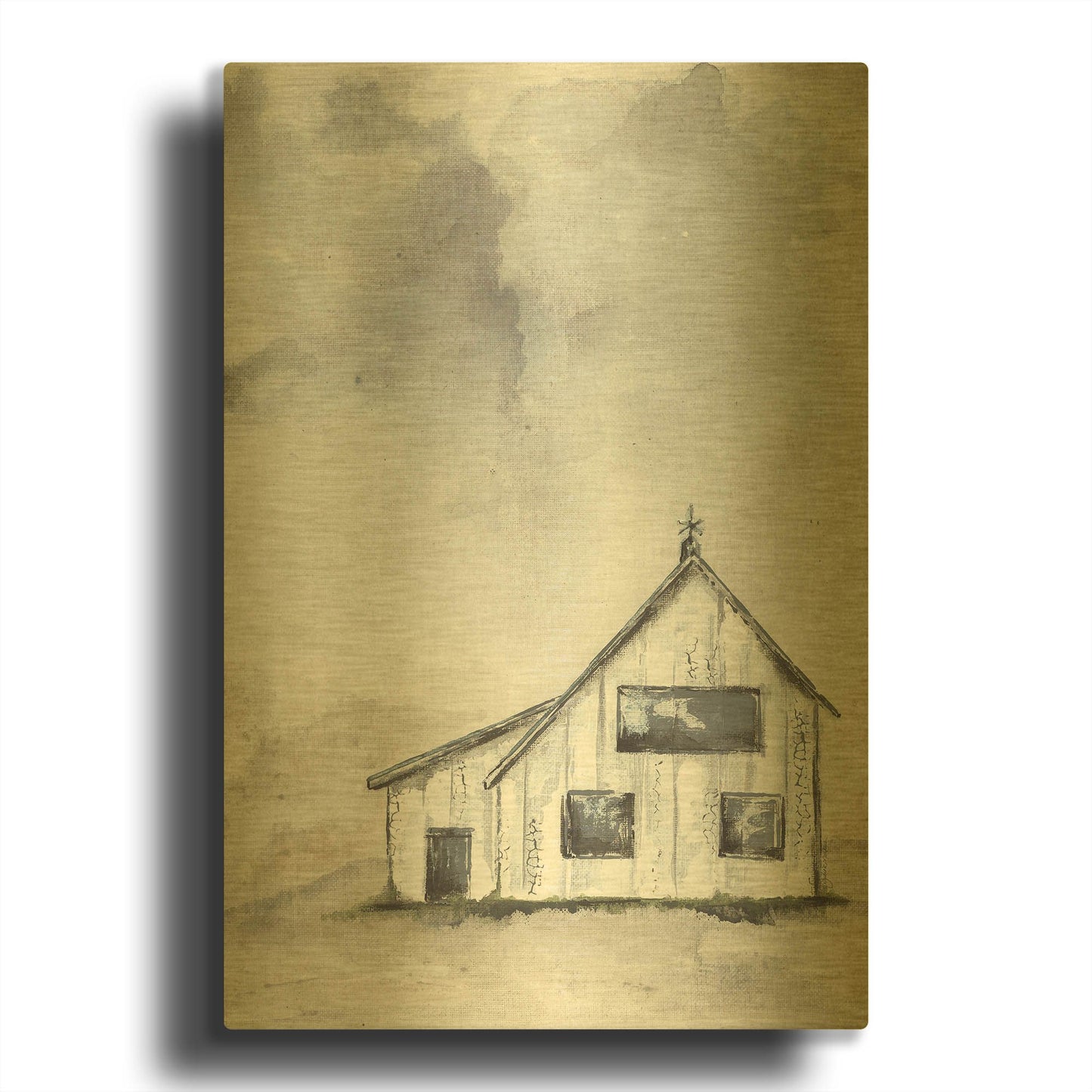 'Haven Mini Prairie' By Julie Norkus Gold Metal Wall Art