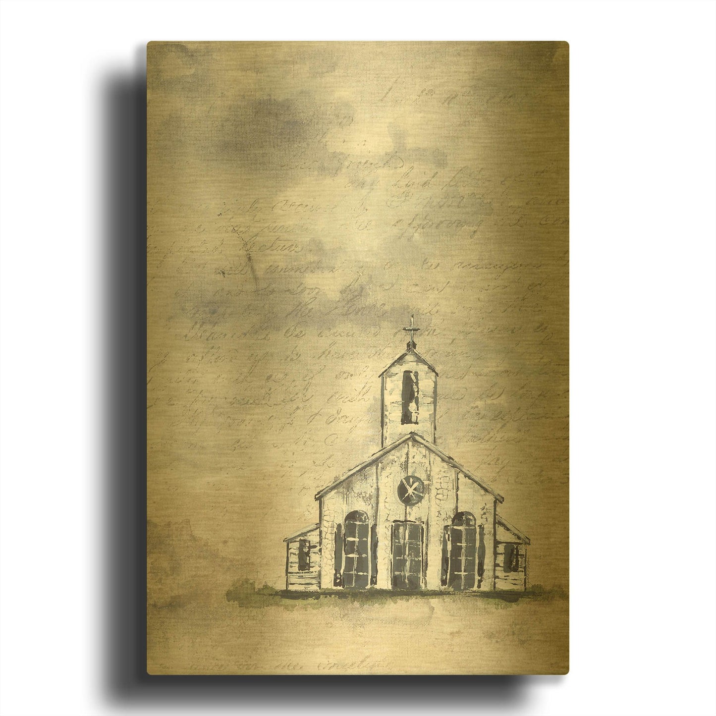 'Haven Mini Worship' By Julie Norkus Gold Metal Wall Art