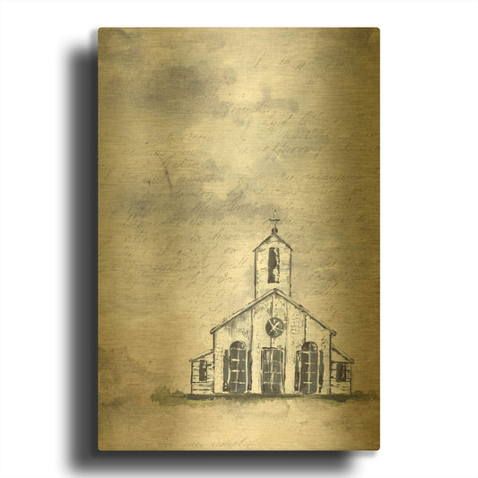 'Haven Mini Worship' By Julie Norkus Gold Metal Wall Art