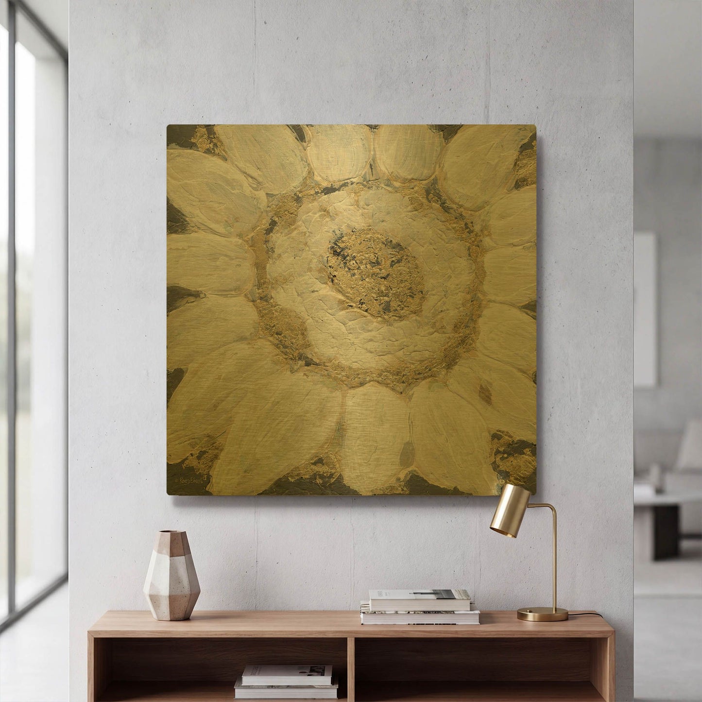 'Golden Sunflower' By Roey Ebert Gold Metal Wall Art
