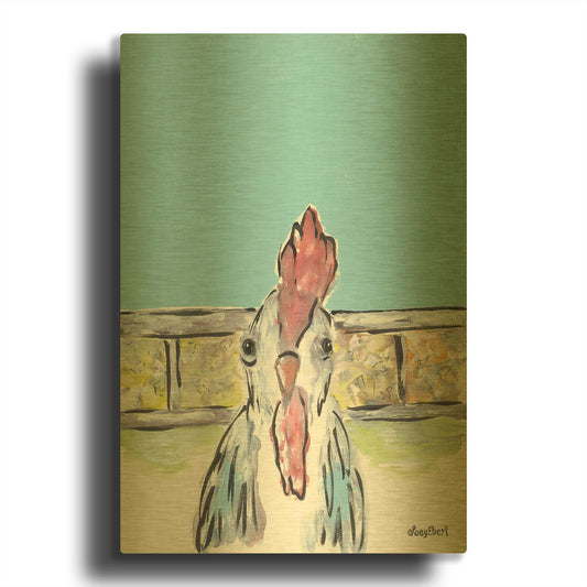 'Cluck Cluck' By Roey Ebert Gold Metal Wall Art