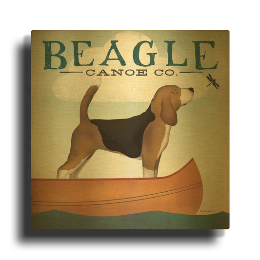 'Beagle Canoe Co' By Ryan Fowler Gold Metal Wall Art
