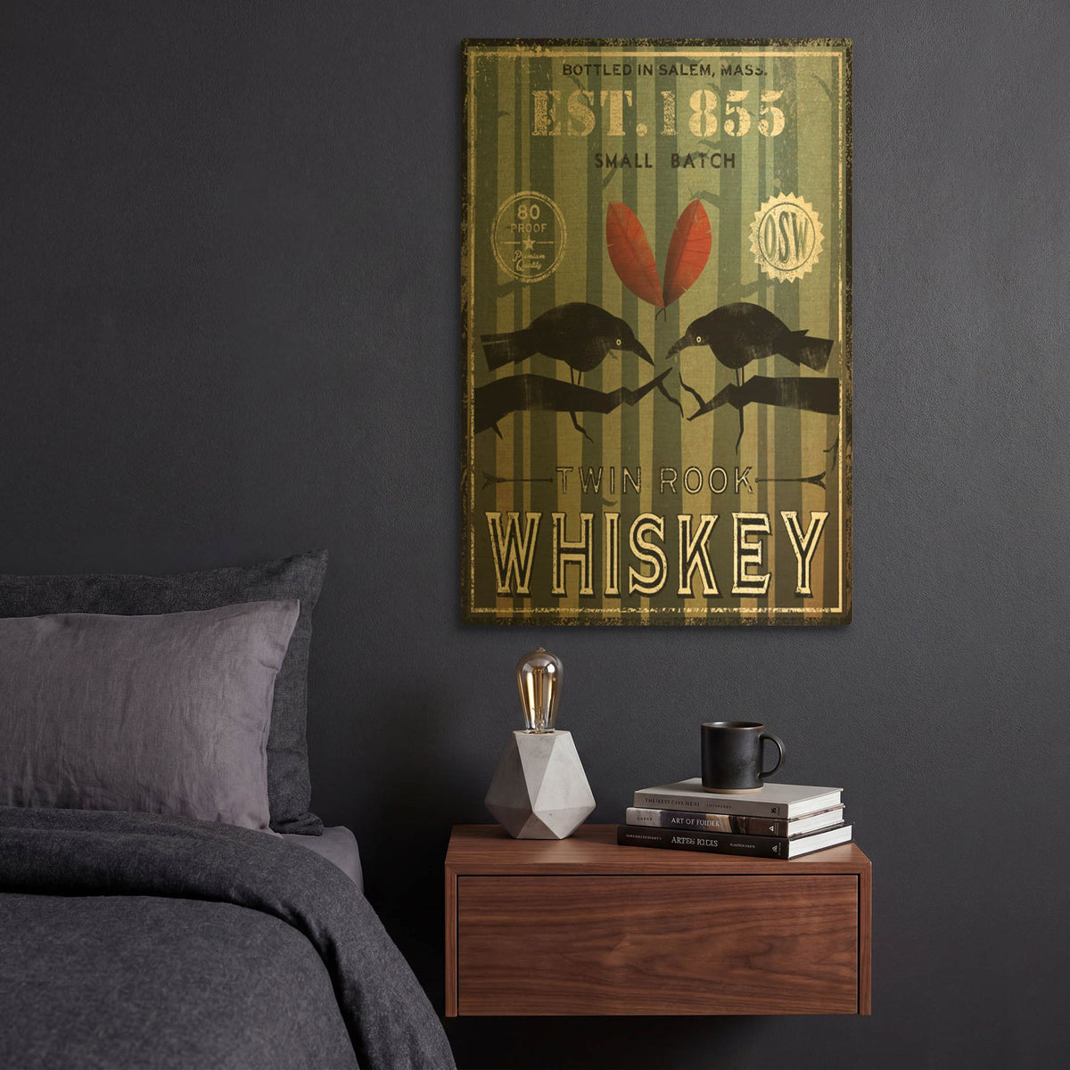 'Old Salt Whiskey Love Birds' By Ryan Fowler Gold Metal Wall Art