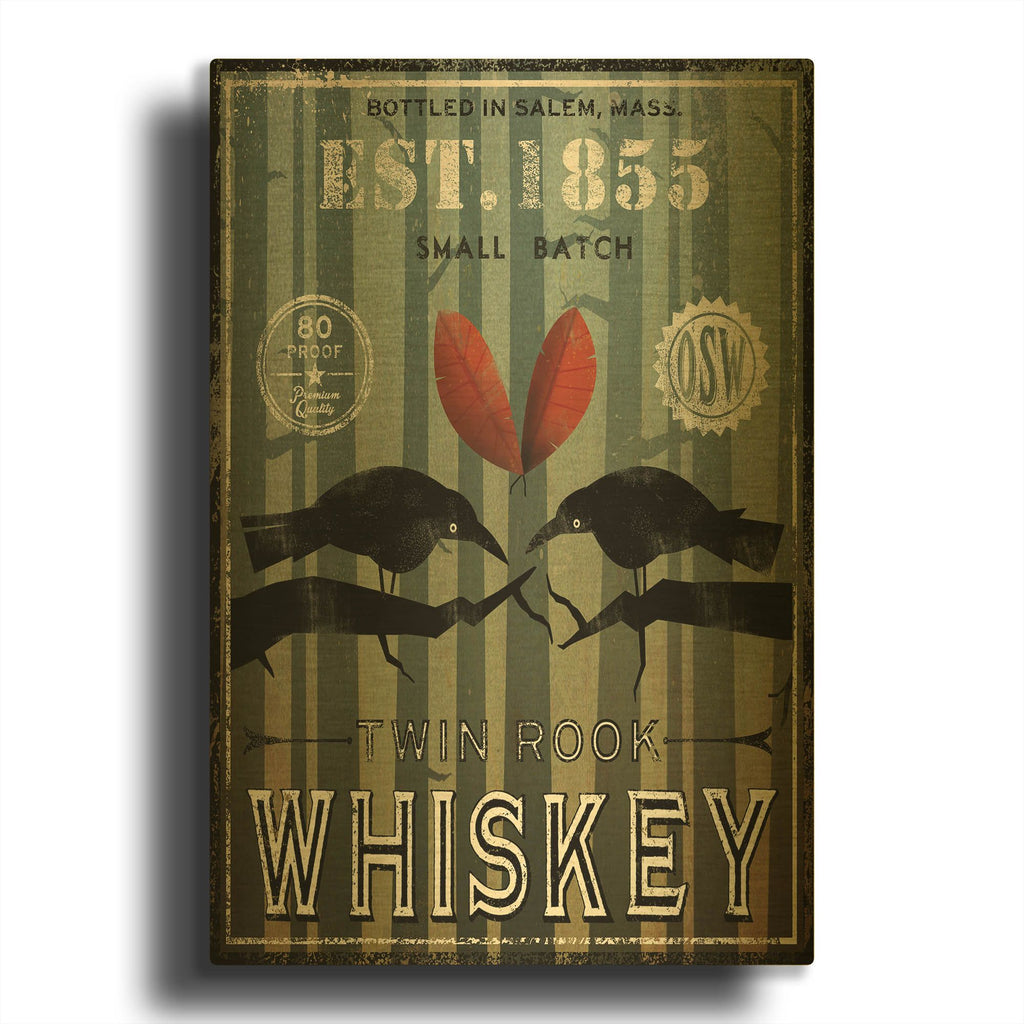 'Old Salt Whiskey Love Birds' By Ryan Fowler Gold Metal Wall Art