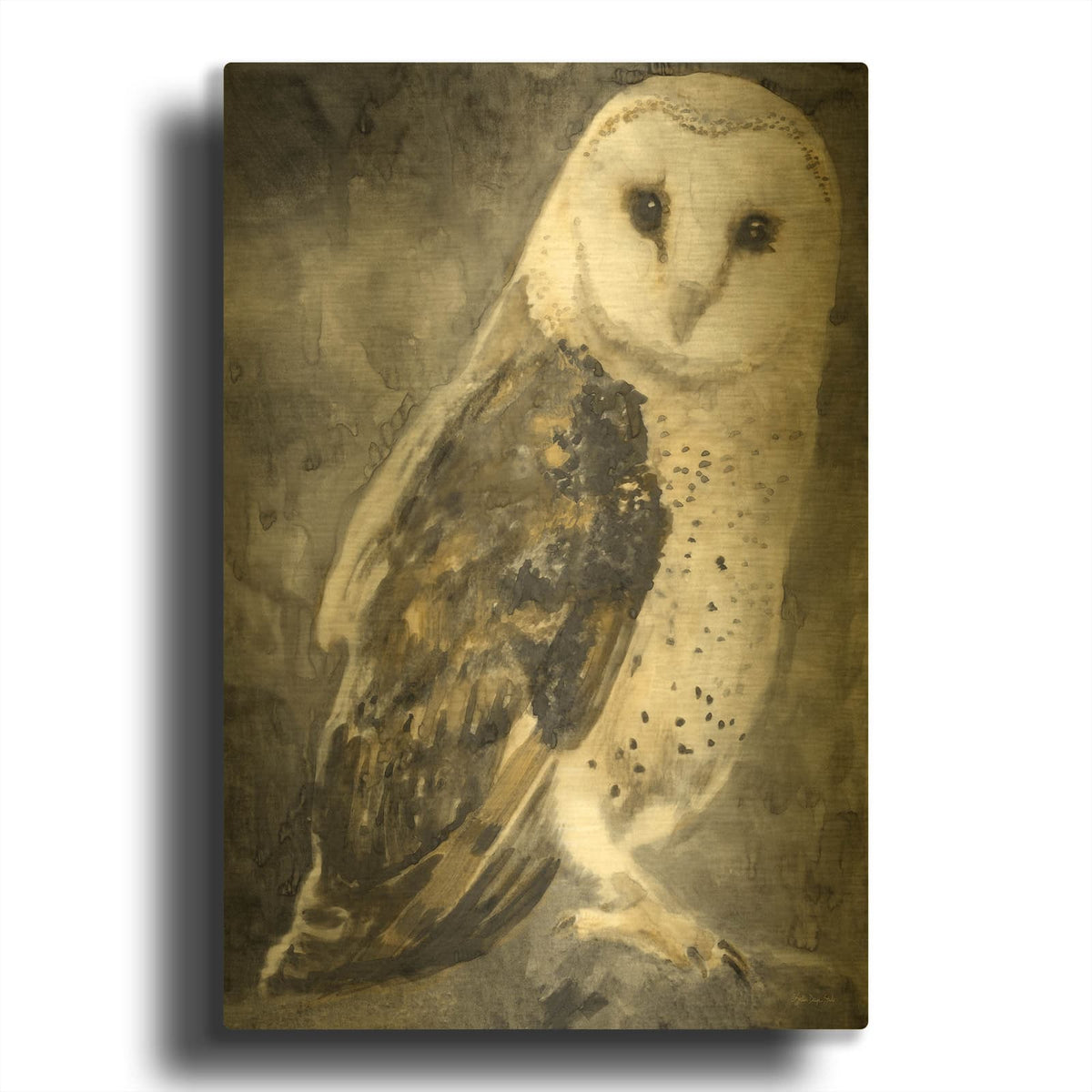 'Snowy Owl 2' By Stellar Design Studio Gold Metal Wall Art