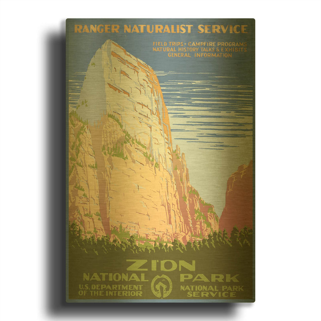 'Zion National Park' By Stellar Design Studio Gold Metal Wall Art