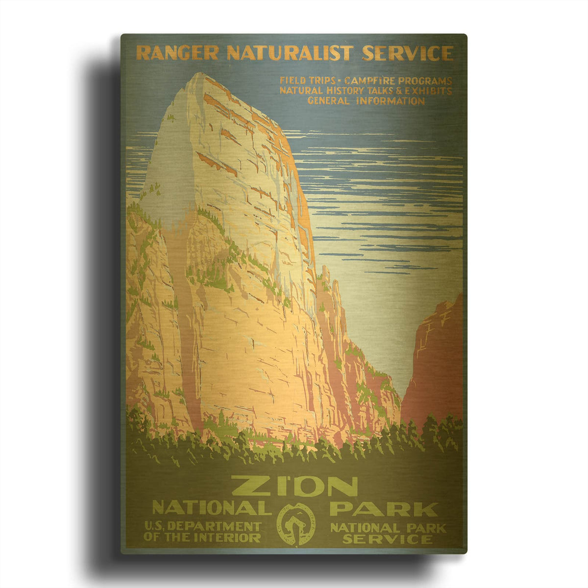 'Zion National Park' By Stellar Design Studio Gold Metal Wall Art