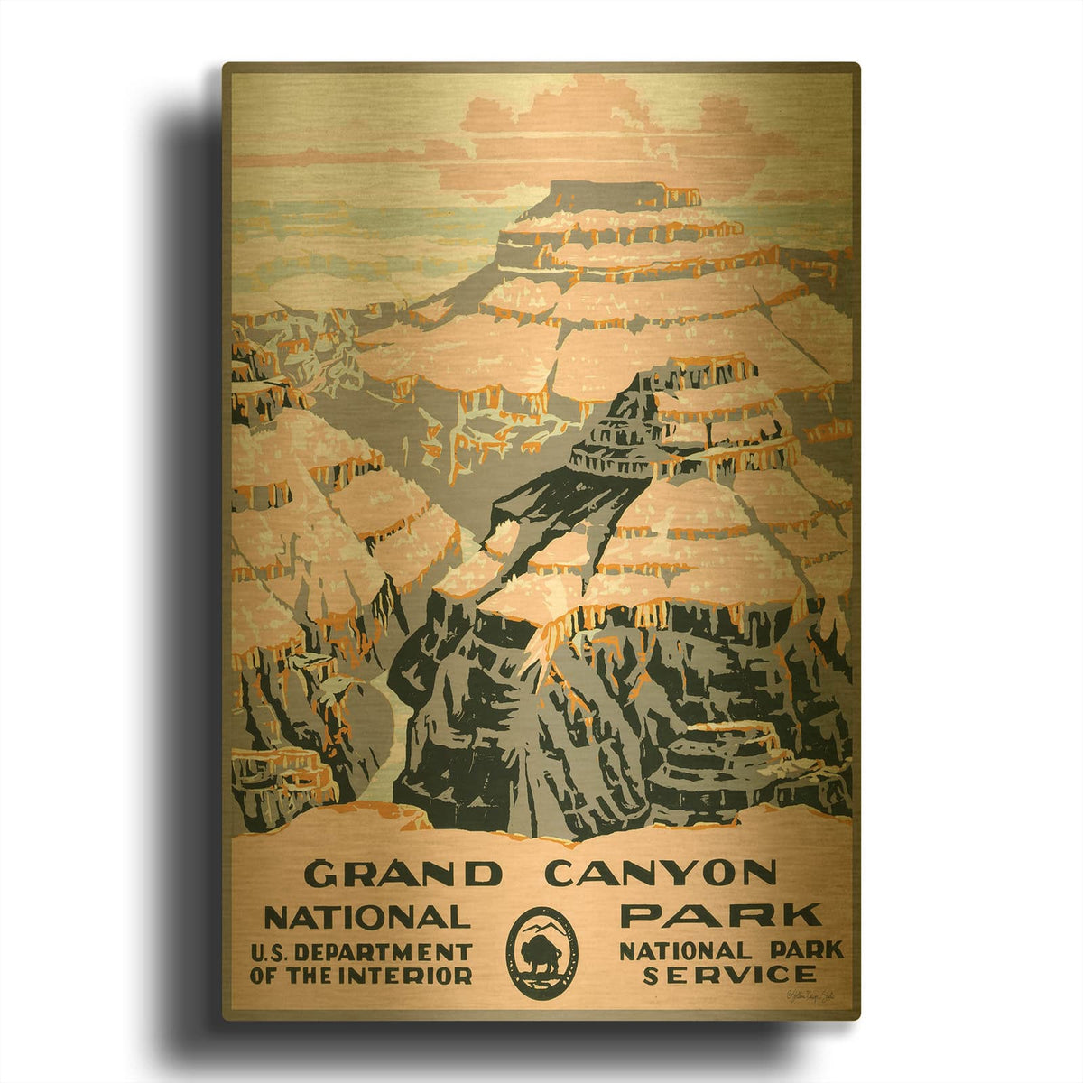 'Grand Canyon' By Stellar Design Studio Gold Metal Wall Art