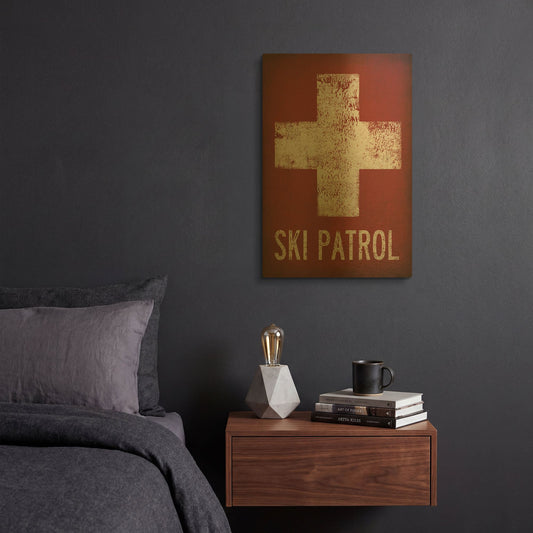 'Ski Patrol' By Ryan Fowler Gold Metal Wall Art