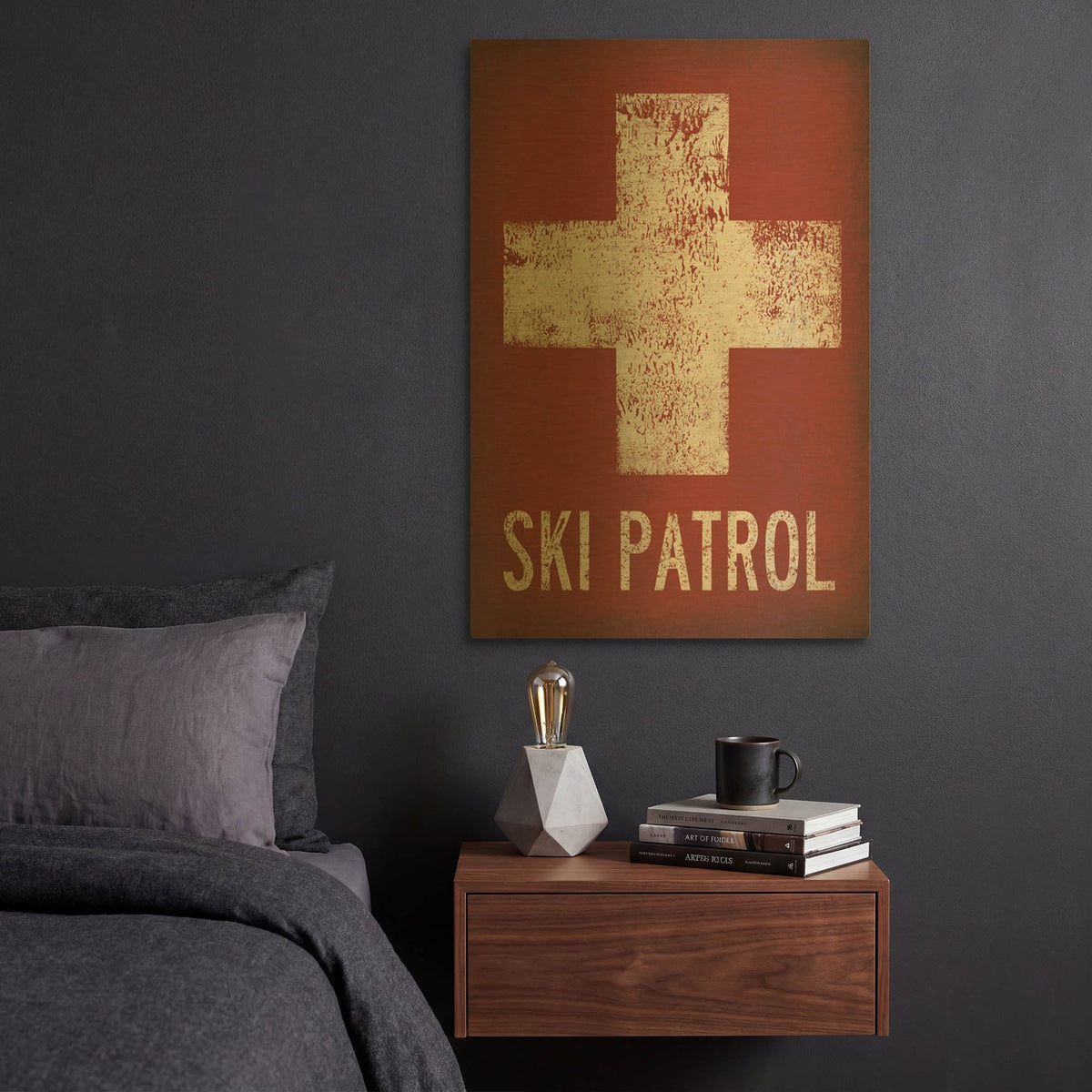 'Ski Patrol' By Ryan Fowler Gold Metal Wall Art