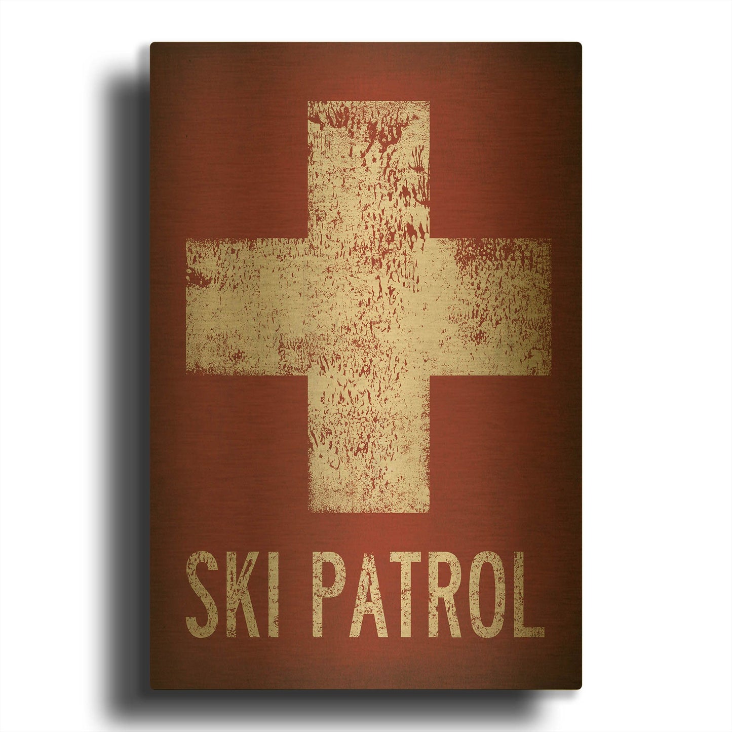 'Ski Patrol' By Ryan Fowler Gold Metal Wall Art