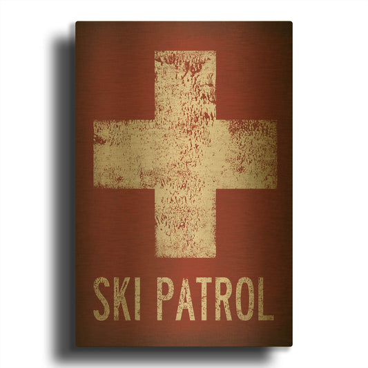 'Ski Patrol' By Ryan Fowler Gold Metal Wall Art