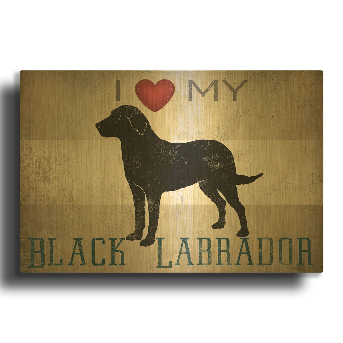 'Labrador Love I' By Ryan Fowler Gold Metal Wall Art