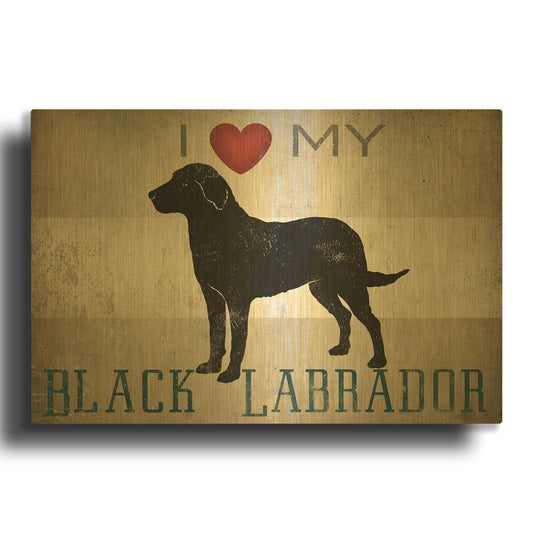 'Labrador Love I' By Ryan Fowler Gold Metal Wall Art
