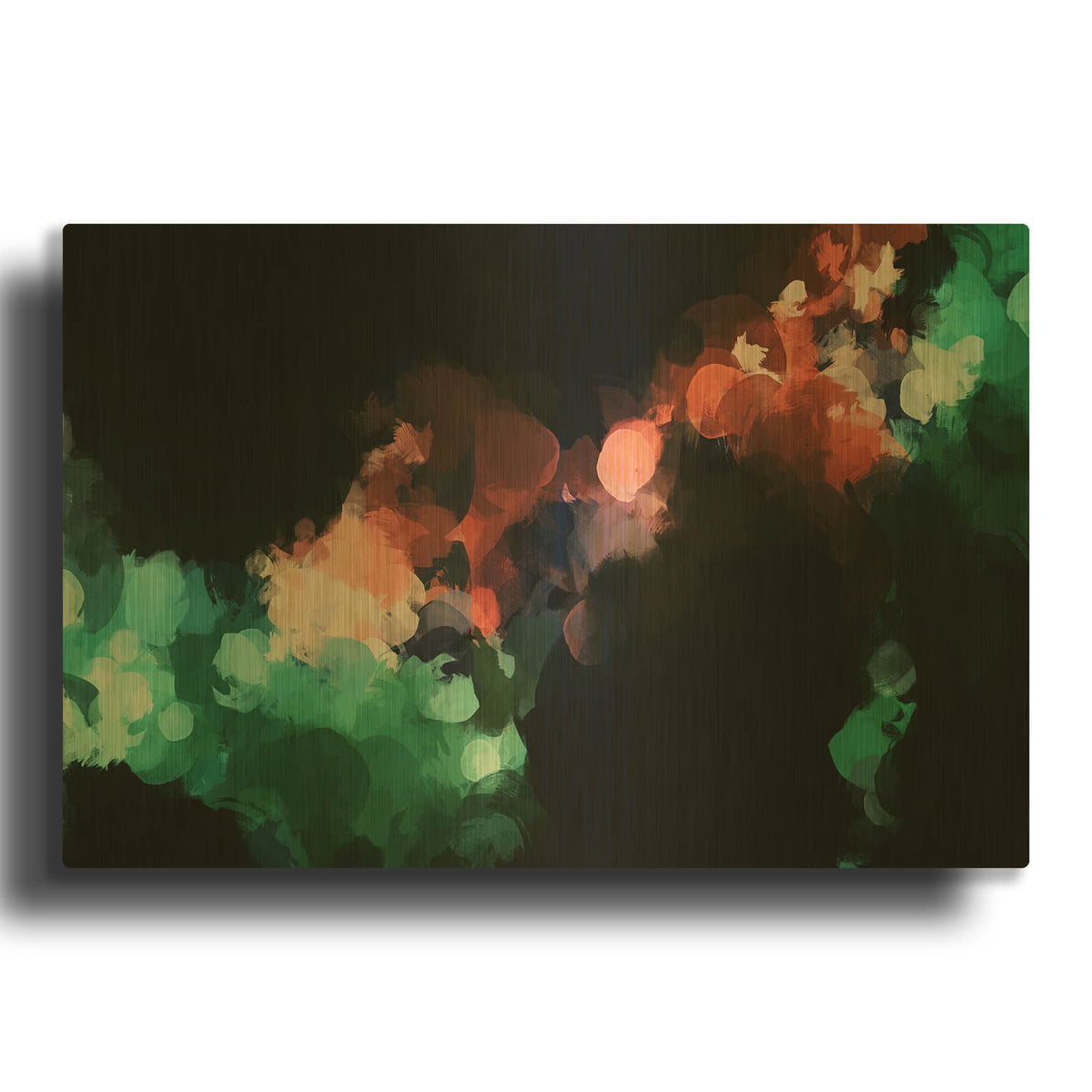 'Inverted Abstract Colorful Flows 17' By Irena Orlov Gold Metal Wall Art