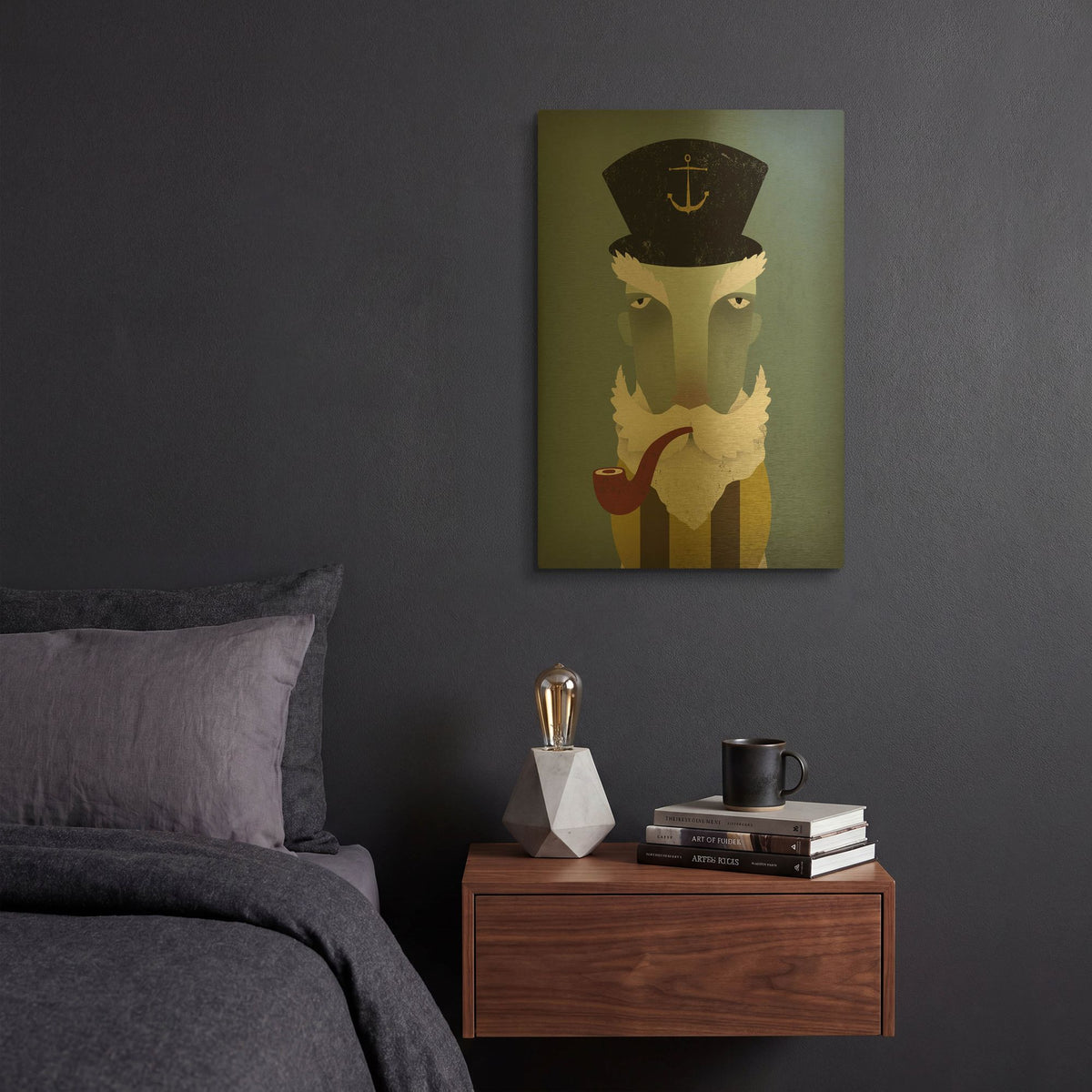 'Fisherman I' By Ryan Fowler Gold Metal Wall Art