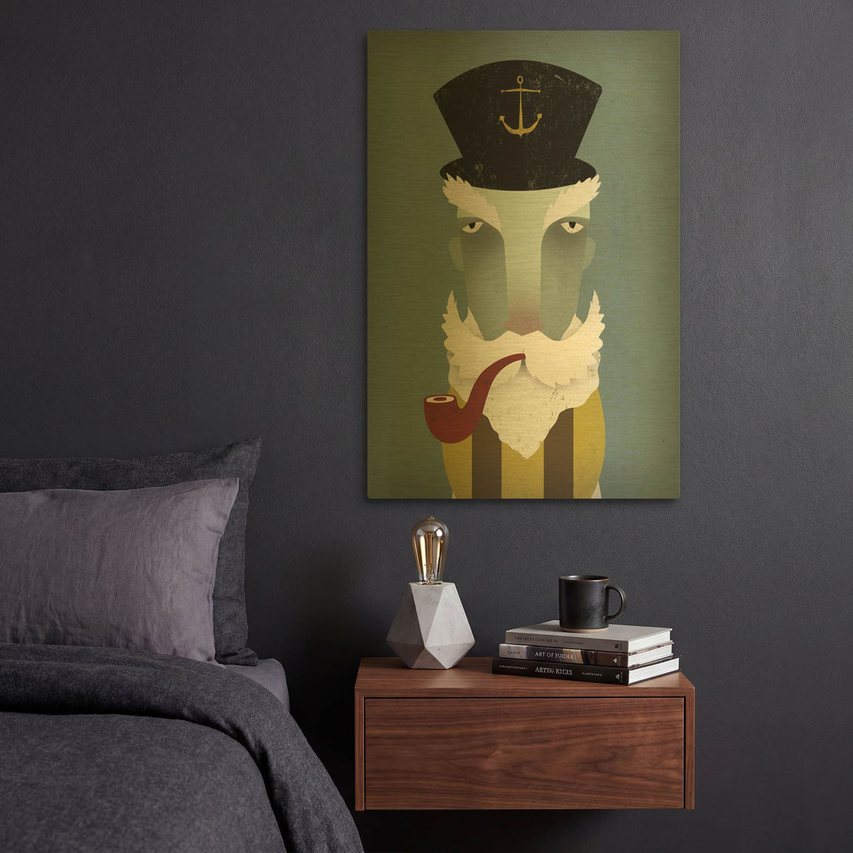 'Fisherman I' By Ryan Fowler Gold Metal Wall Art