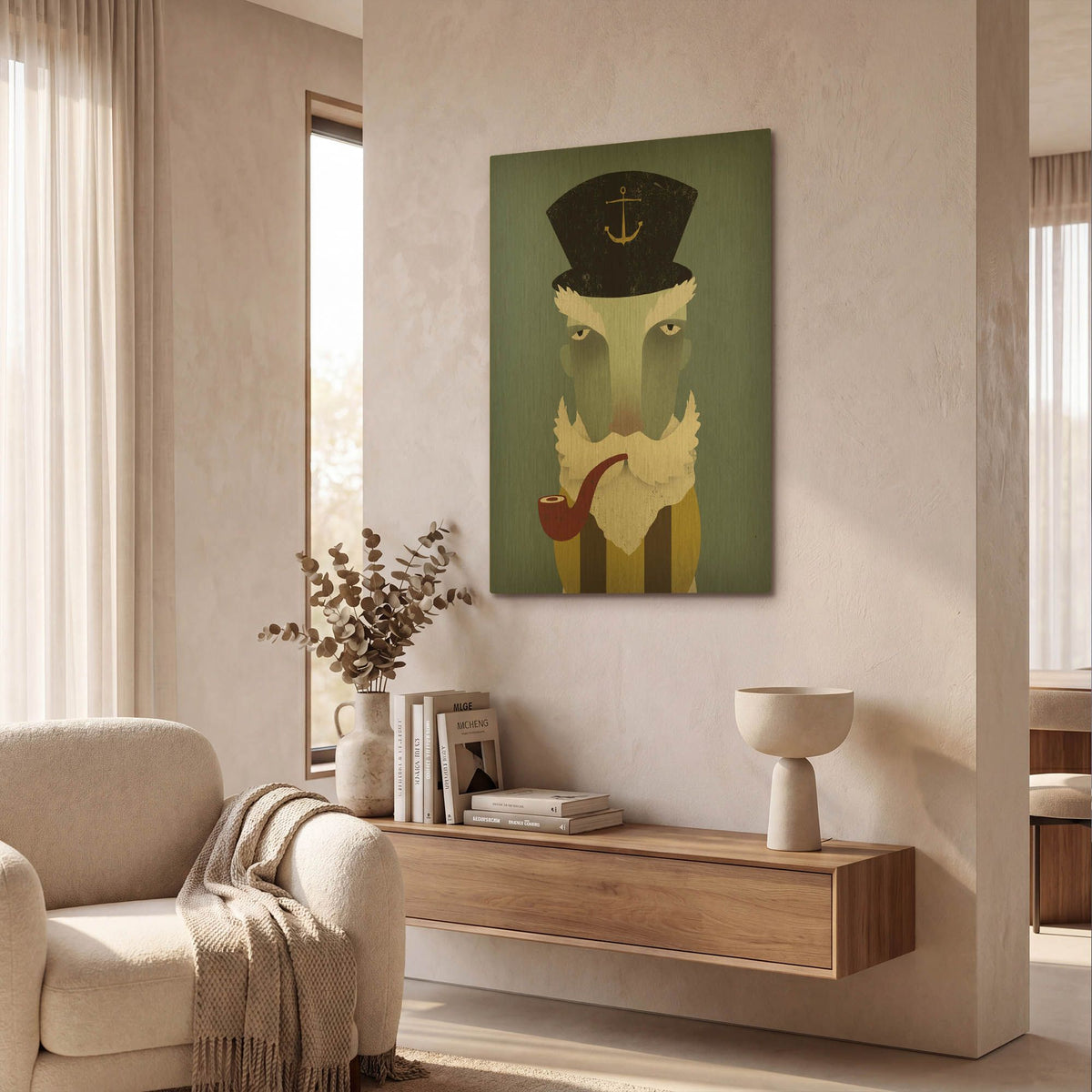 'Fisherman I' By Ryan Fowler Gold Metal Wall Art