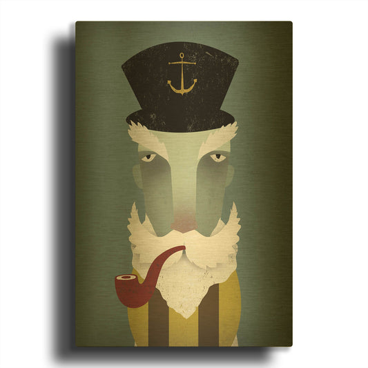 'Fisherman I' By Ryan Fowler Gold Metal Wall Art