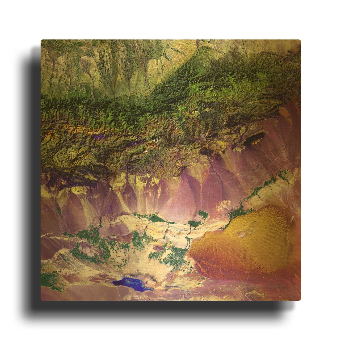 'Earth As Art Bogda Mountains' By NASA Earth As Art Gold Metal Wall Art