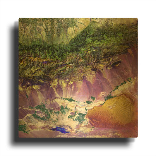 'Earth As Art Bogda Mountains' By NASA Earth As Art Gold Metal Wall Art