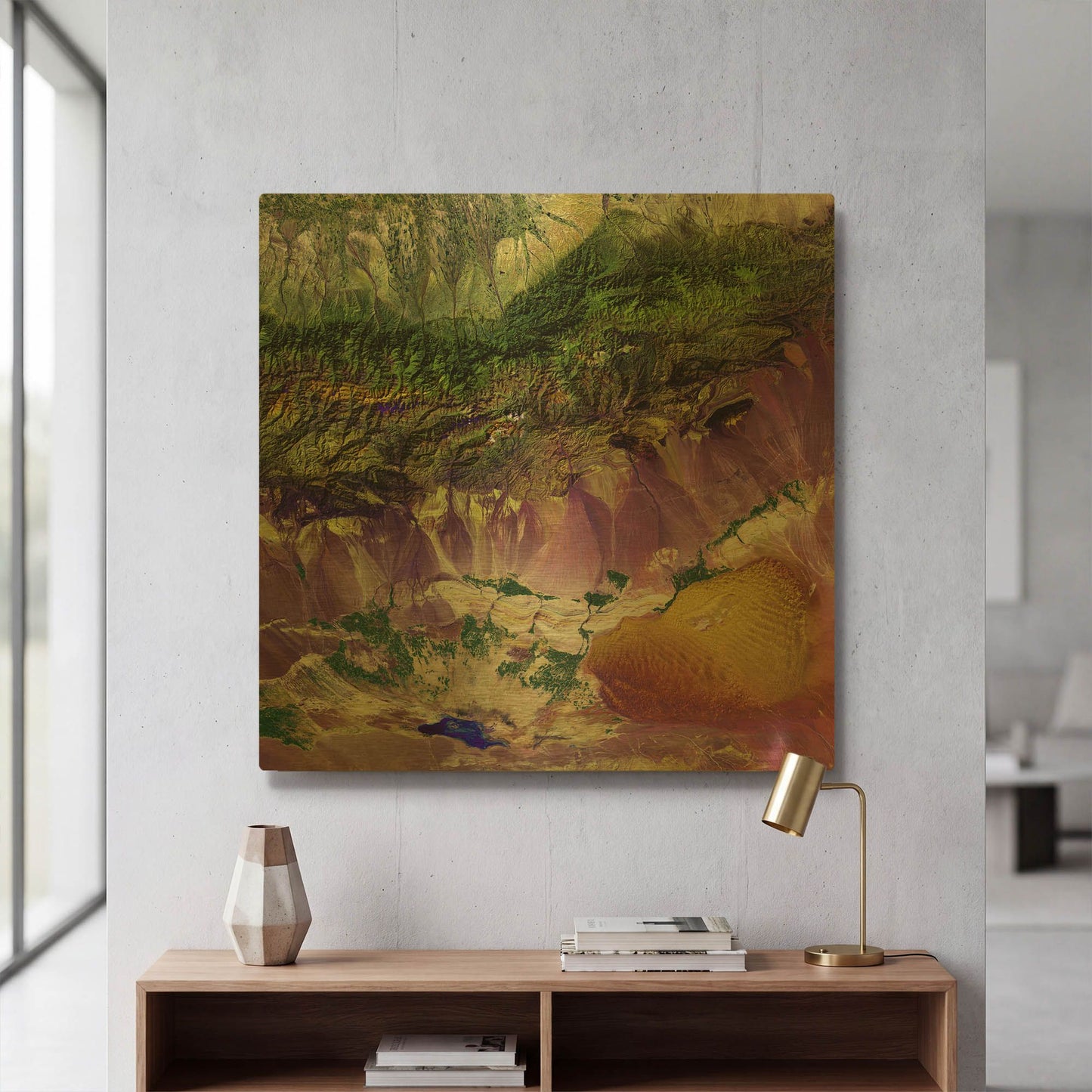 'Earth As Art Bogda Mountains' By NASA Earth As Art Gold Metal Wall Art