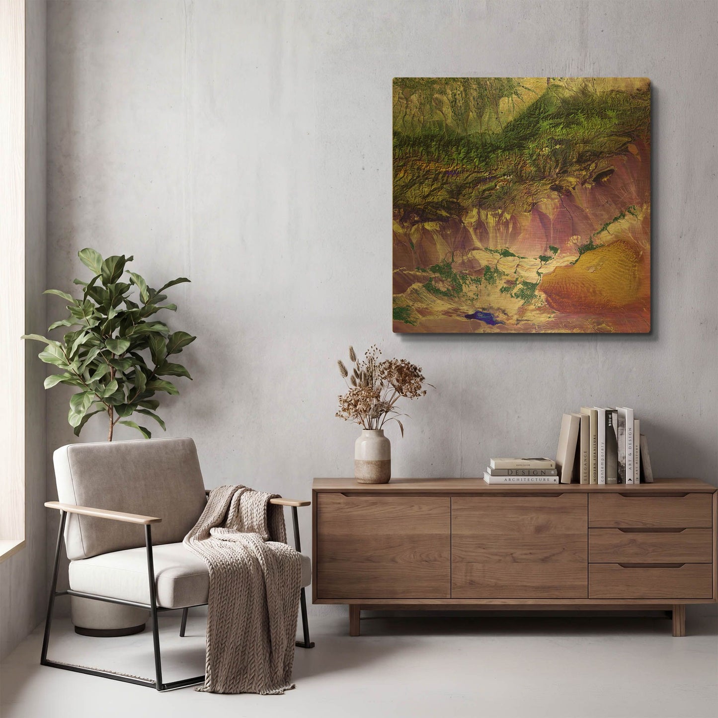 'Earth As Art Bogda Mountains' By NASA Earth As Art Gold Metal Wall Art