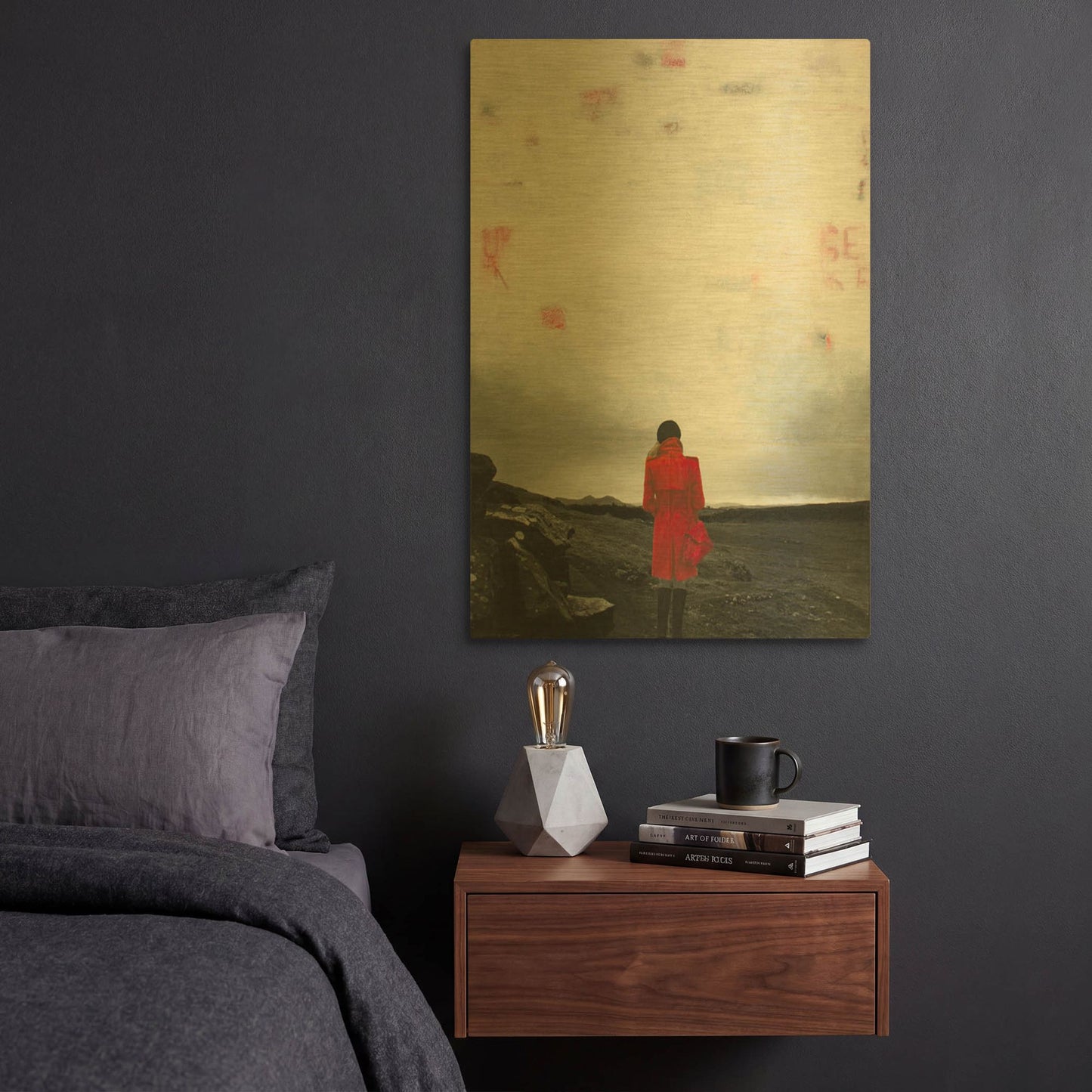 'Road To Newhere Landscape' By DB Waterman Gold Metal Wall Art