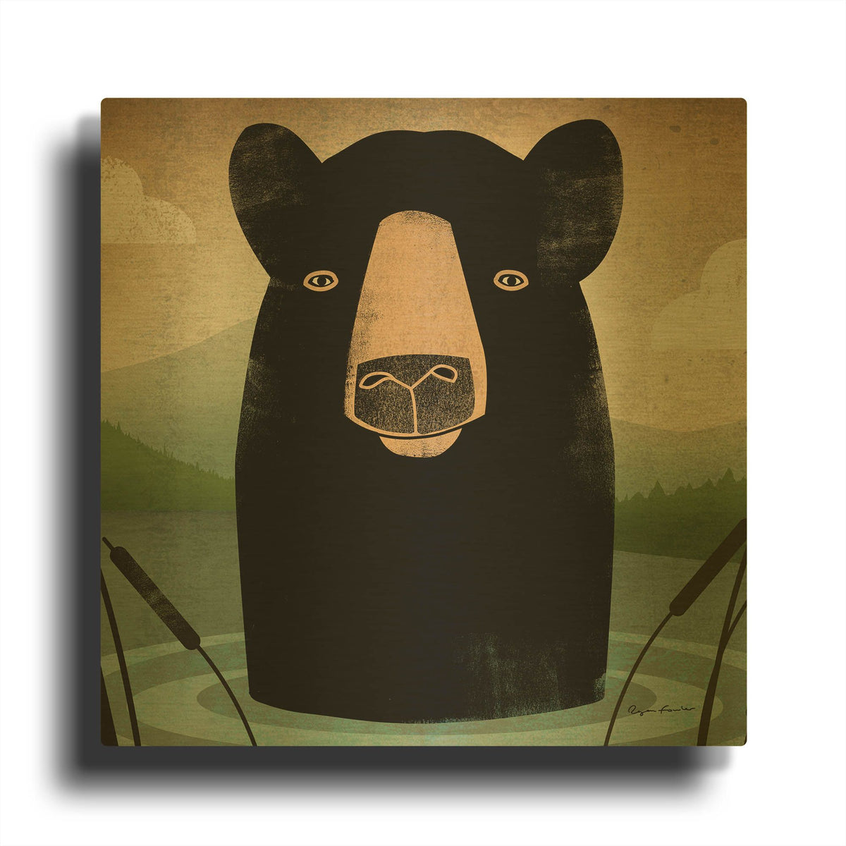 'Skinny Dip Crop' By Ryan Fowler Gold Metal Wall Art
