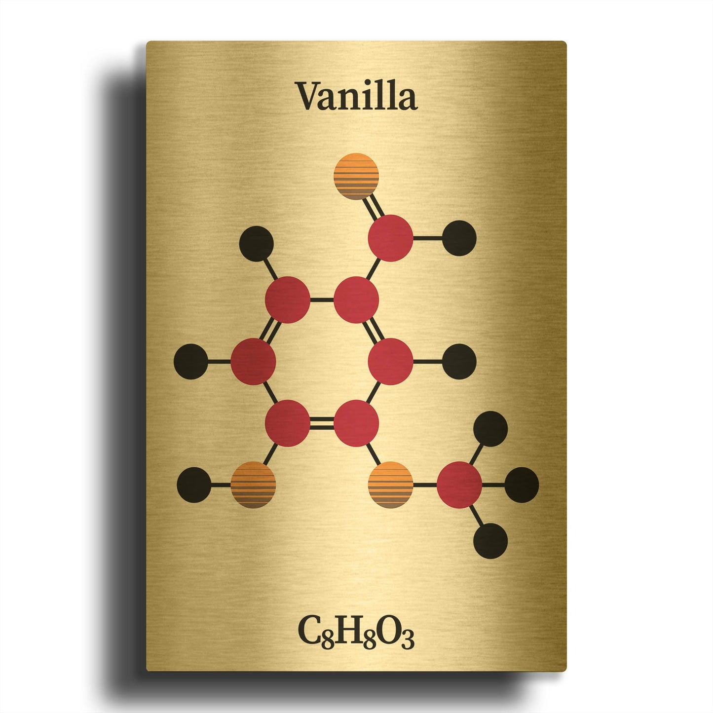 'Vanilla Molecule' By Maxim Gold Metal Wall Art