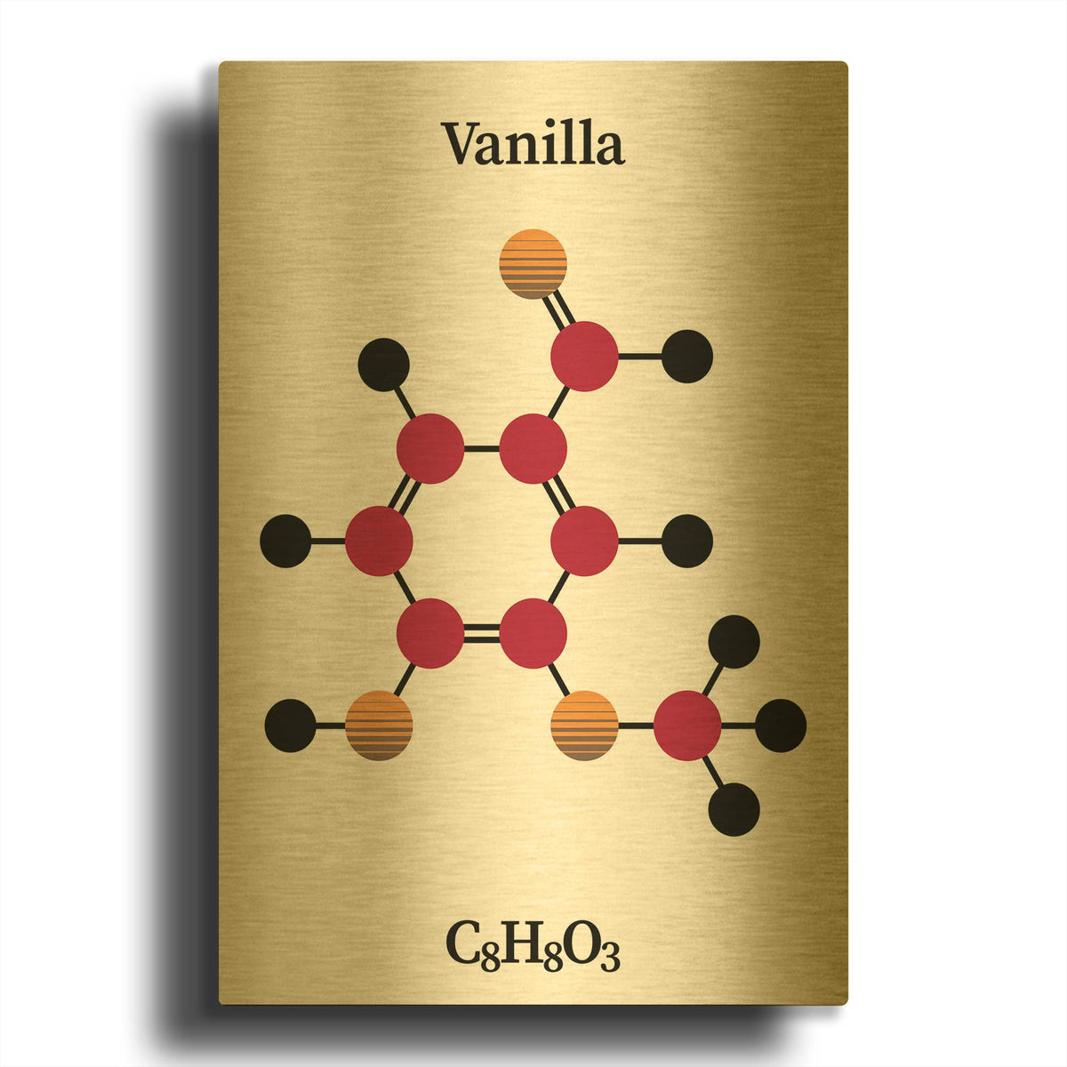 'Vanilla Molecule' By Maxim Gold Metal Wall Art