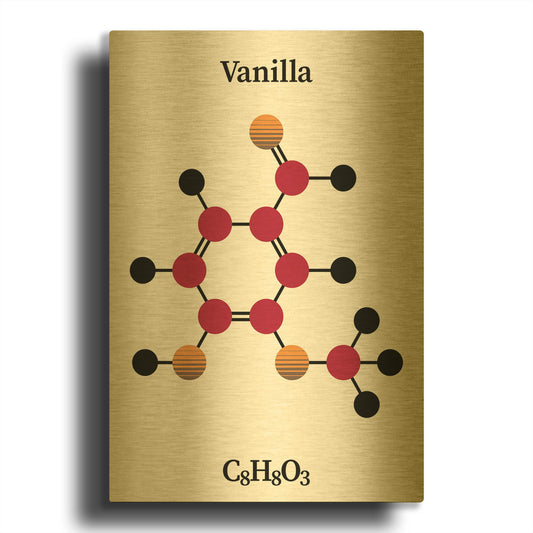 'Vanilla Molecule' By Maxim Gold Metal Wall Art