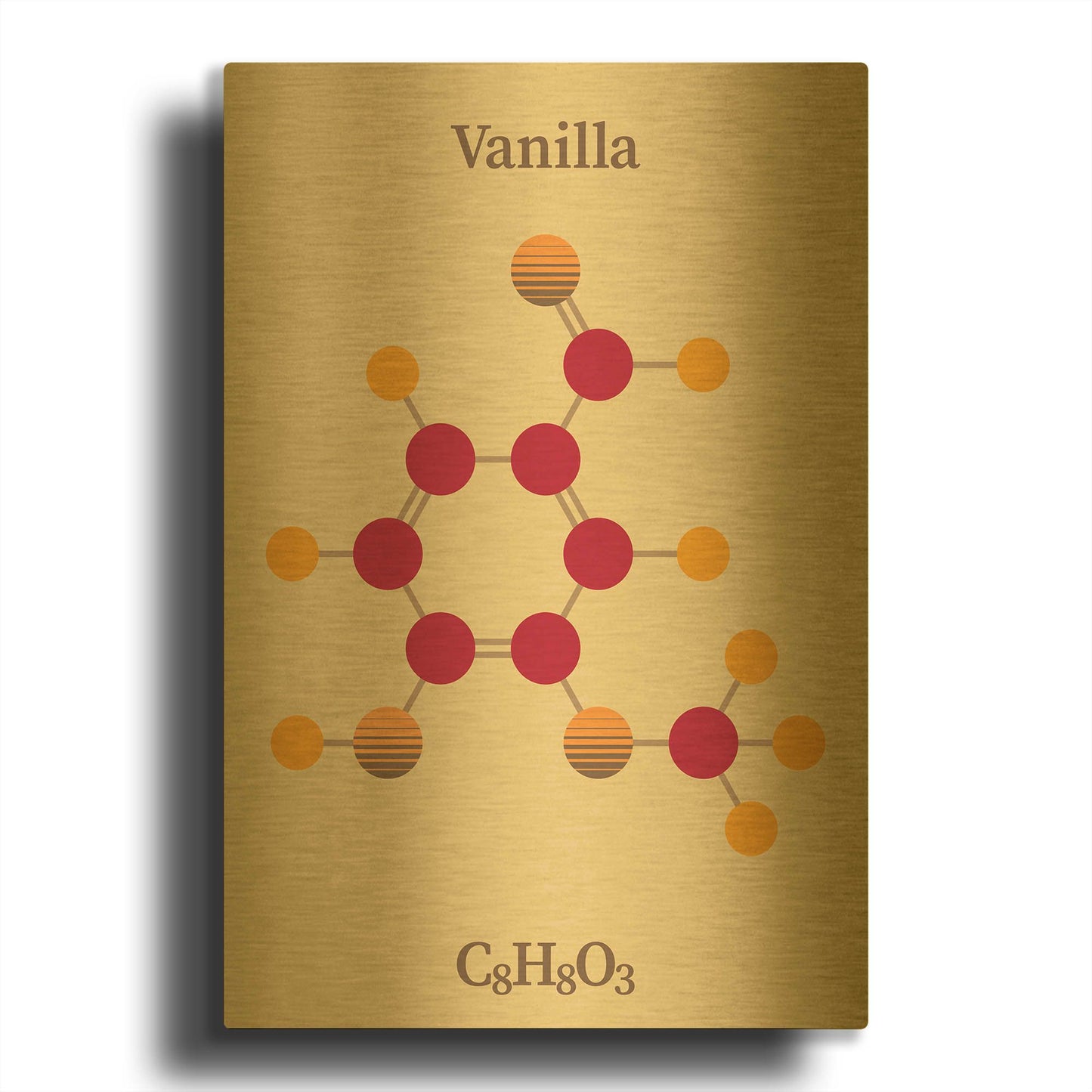 'Vanilla Molecule 2' By Maxim Gold Metal Wall Art