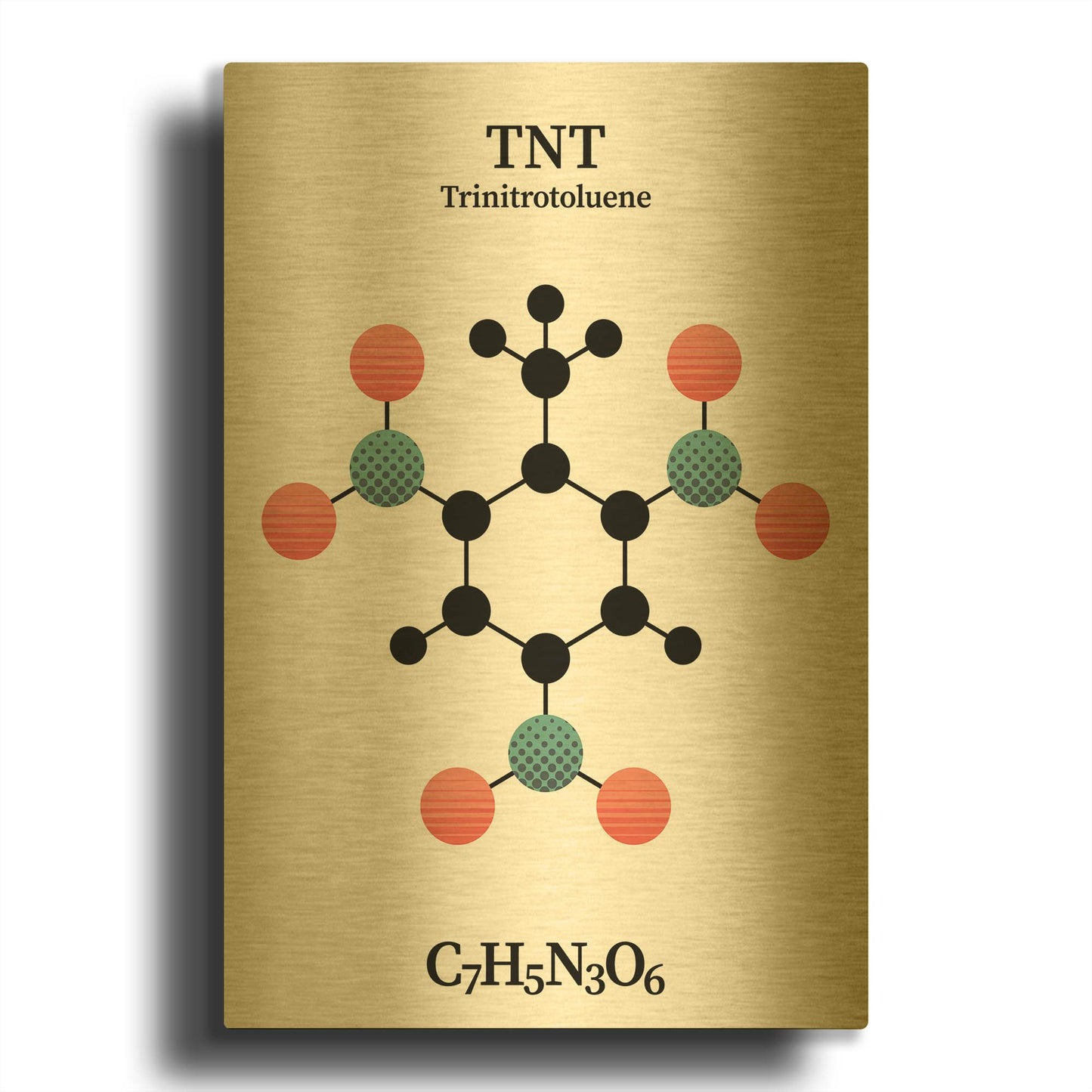 'TNT Molecule' By Maxim Gold Metal Wall Art
