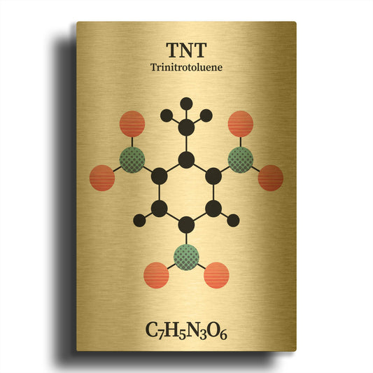 'TNT Molecule' By Maxim Gold Metal Wall Art