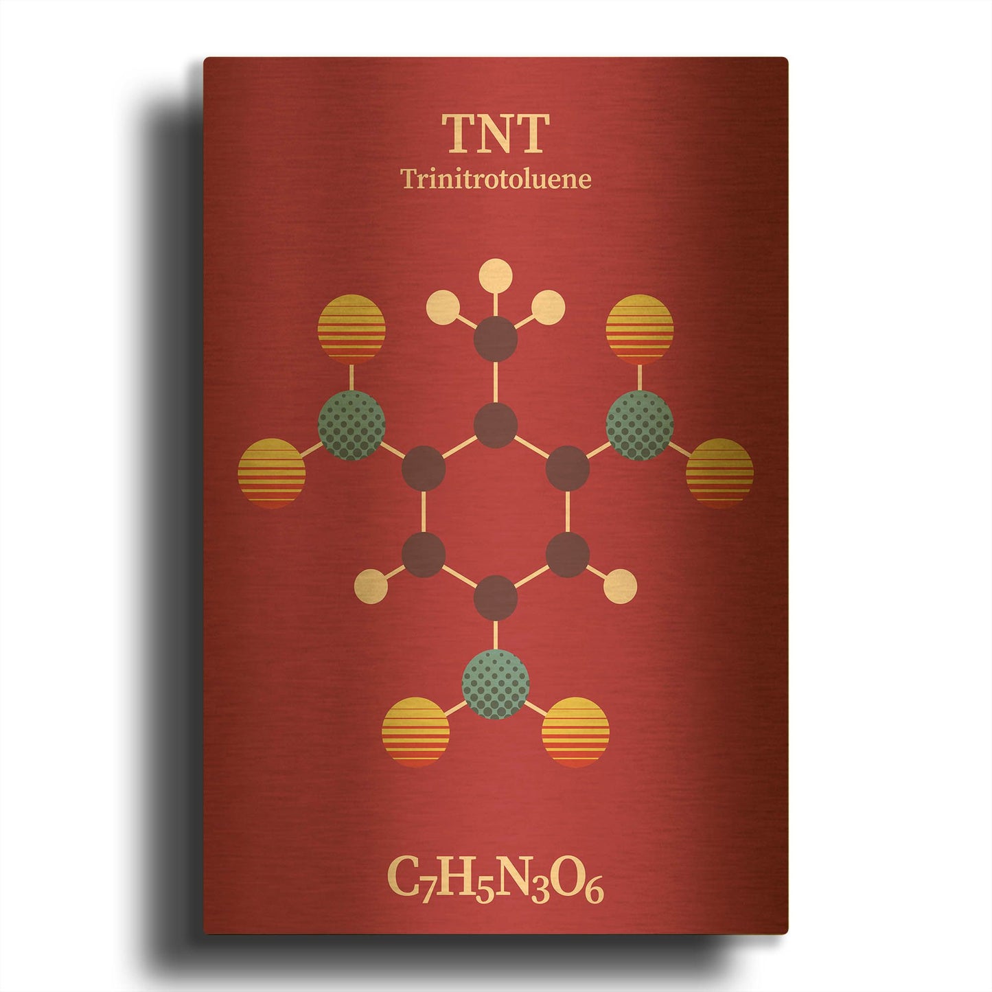 'TNT Molecule 2' By Maxim Gold Metal Wall Art