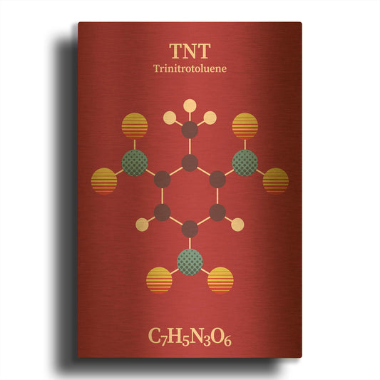 'TNT Molecule 2' By Maxim Gold Metal Wall Art