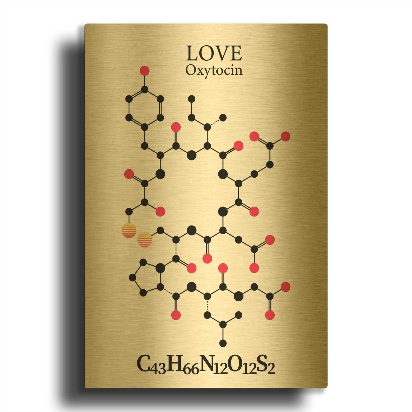 'Oxytocin Molecule' By Maxim Gold Metal Wall Art