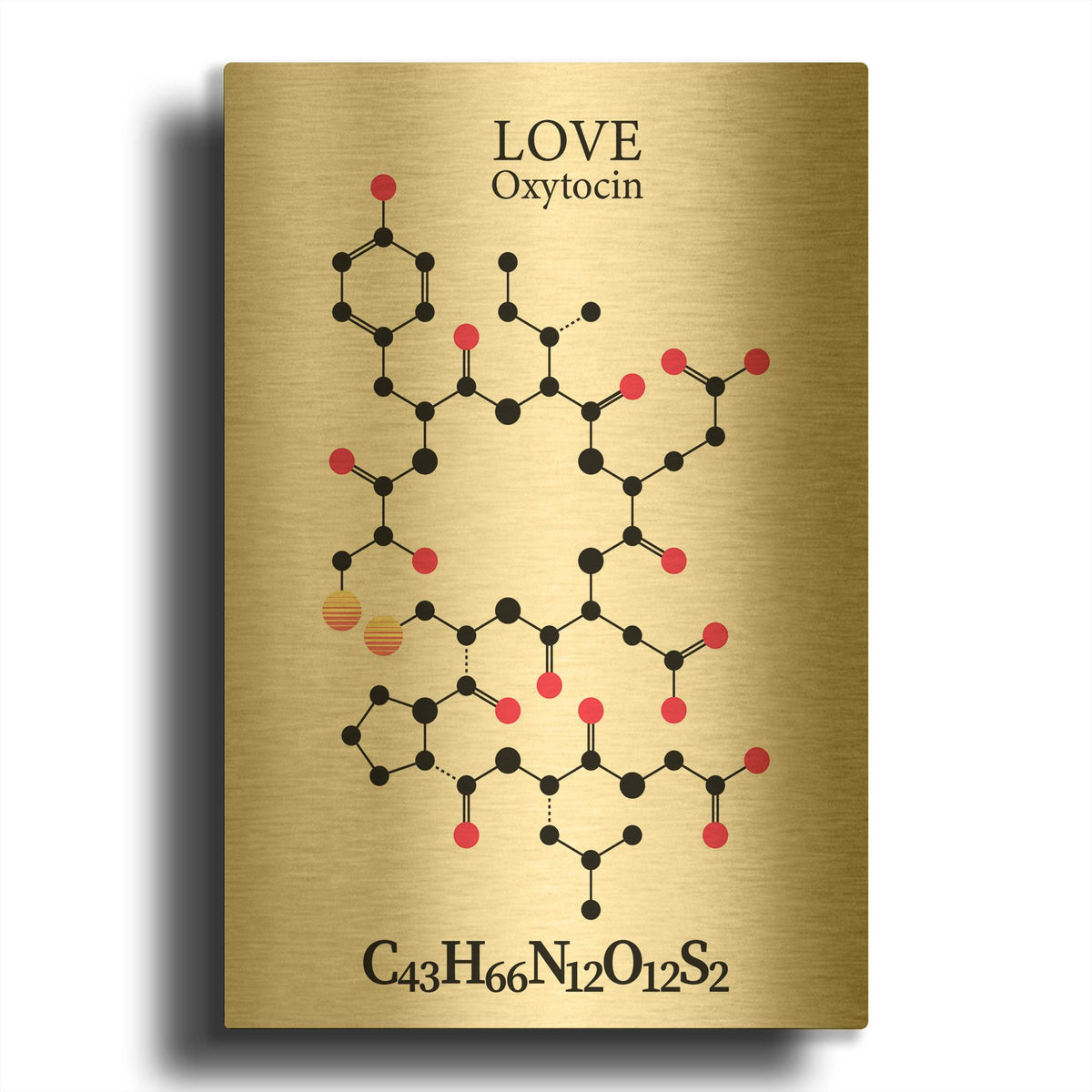 'Oxytocin Molecule' By Maxim Gold Metal Wall Art
