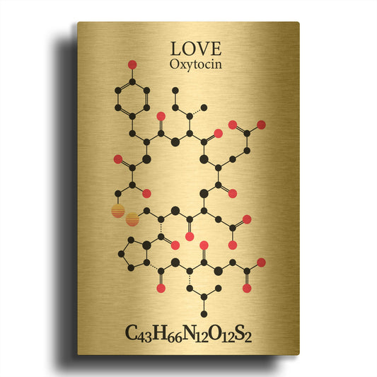 'Oxytocin Molecule' By Maxim Gold Metal Wall Art