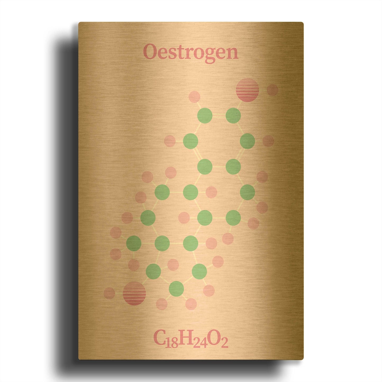 'Oestrogen Molecule 2' By Maxim Gold Metal Wall Art