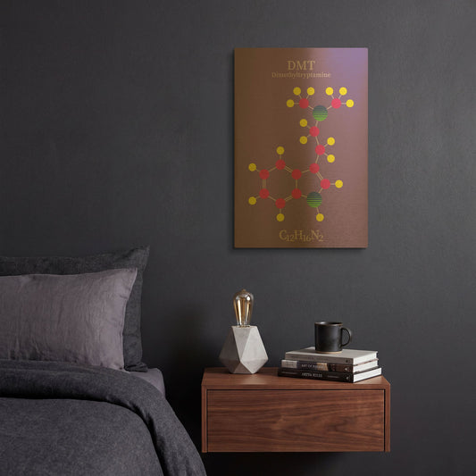 'DMT Molecule' By Maxim Gold Metal Wall Art