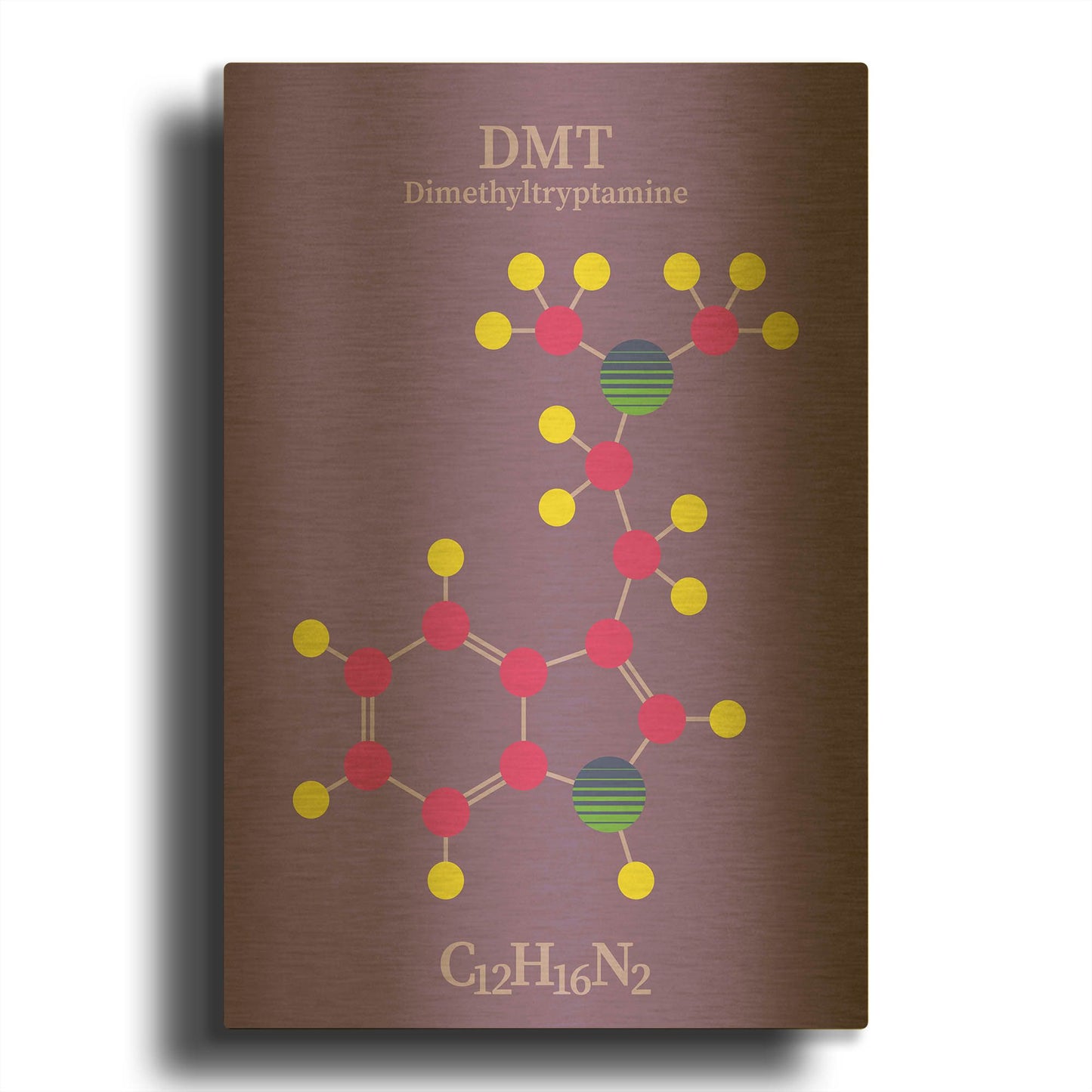 'DMT Molecule' By Maxim Gold Metal Wall Art